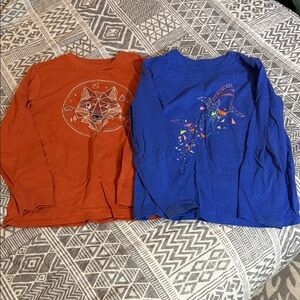 Cat & Jack Orange and Blue Long Sleeve Tees